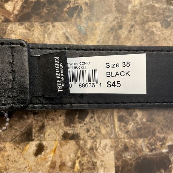True Religion Buddha Logo Belt Men’s New - Picture 2 of 9